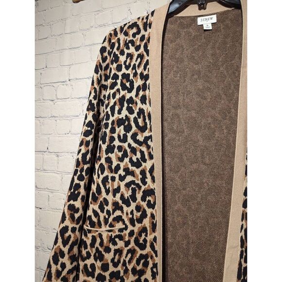 J. Crew soft no closure animal print cardigan all - Picture 2 of 4